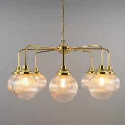 Genoa prismatic glass 5-8-13-21 light | polished brass