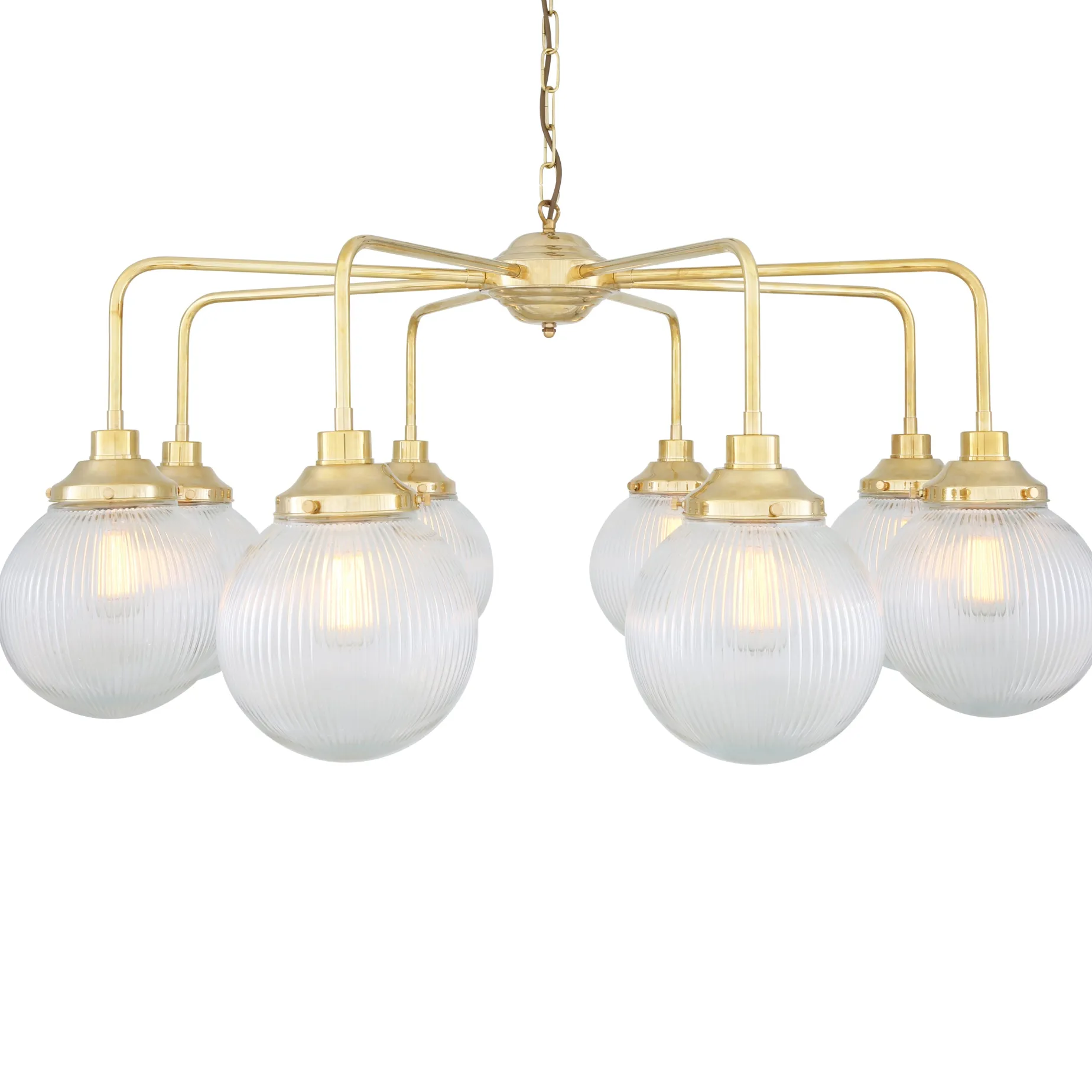 Genoa prismatic glass 5-8-13-21 light | polished brass