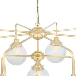 Genoa prismatic glass 5-8-13-21 light | polished brass