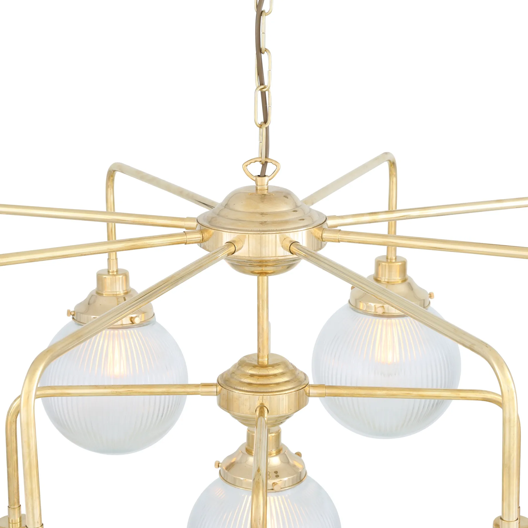 Genoa prismatic glass 5-8-13-21 light | polished brass