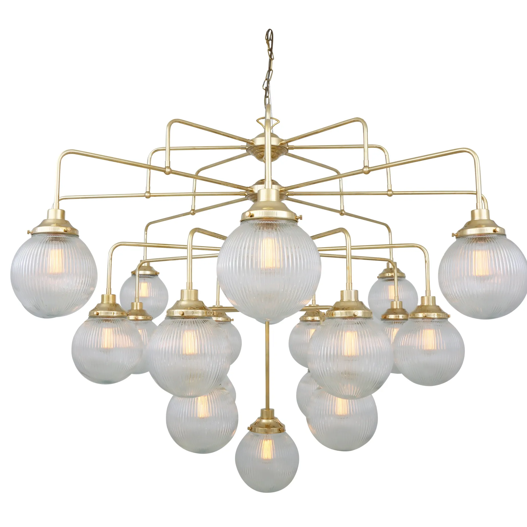 Genoa prismatic glass 5-8-13-21 light | polished brass
