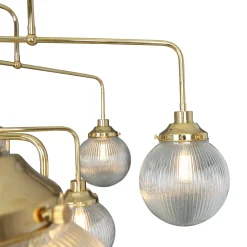 Genoa prismatic glass 5-8-13-21 light | polished brass