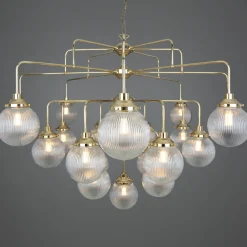 Genoa prismatic glass 5-8-13-21 light | polished brass