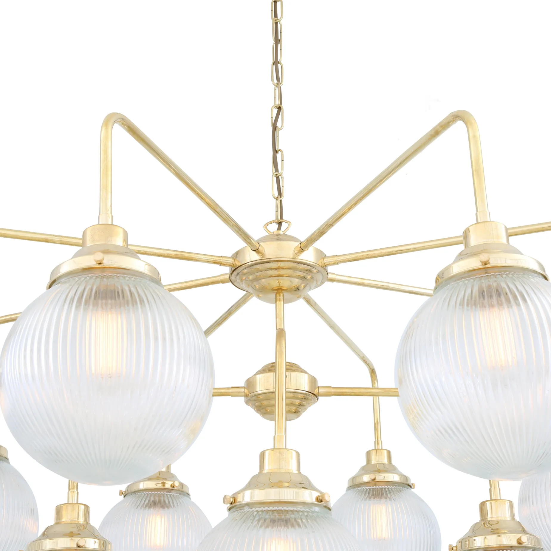 Genoa prismatic glass 5-8-13-21 light | polished brass