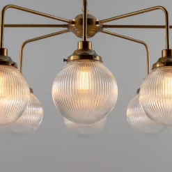 Genoa prismatic glass 5-8-13-21 light | antique silver