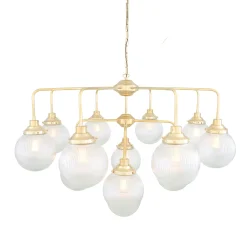 Genoa prismatic glass 5-8-13-21 light | antique silver