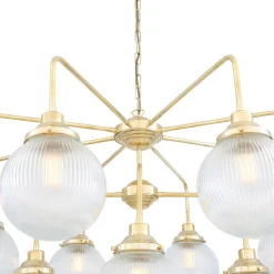 Genoa prismatic glass 5-8-13-21 light | antique silver