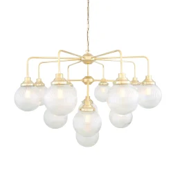 Genoa prismatic glass 5-8-13-21 light | antique silver