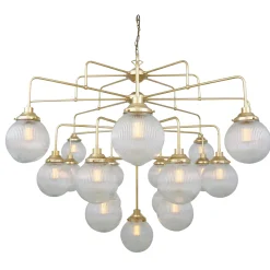 Genoa prismatic glass 5-8-13-21 light | antique silver