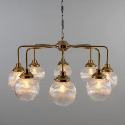 Genoa prismatic glass 5-8-13-21 light | antique silver