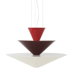 Gio pendant | Vermilion Red, Dark Burgundy & Ecru White