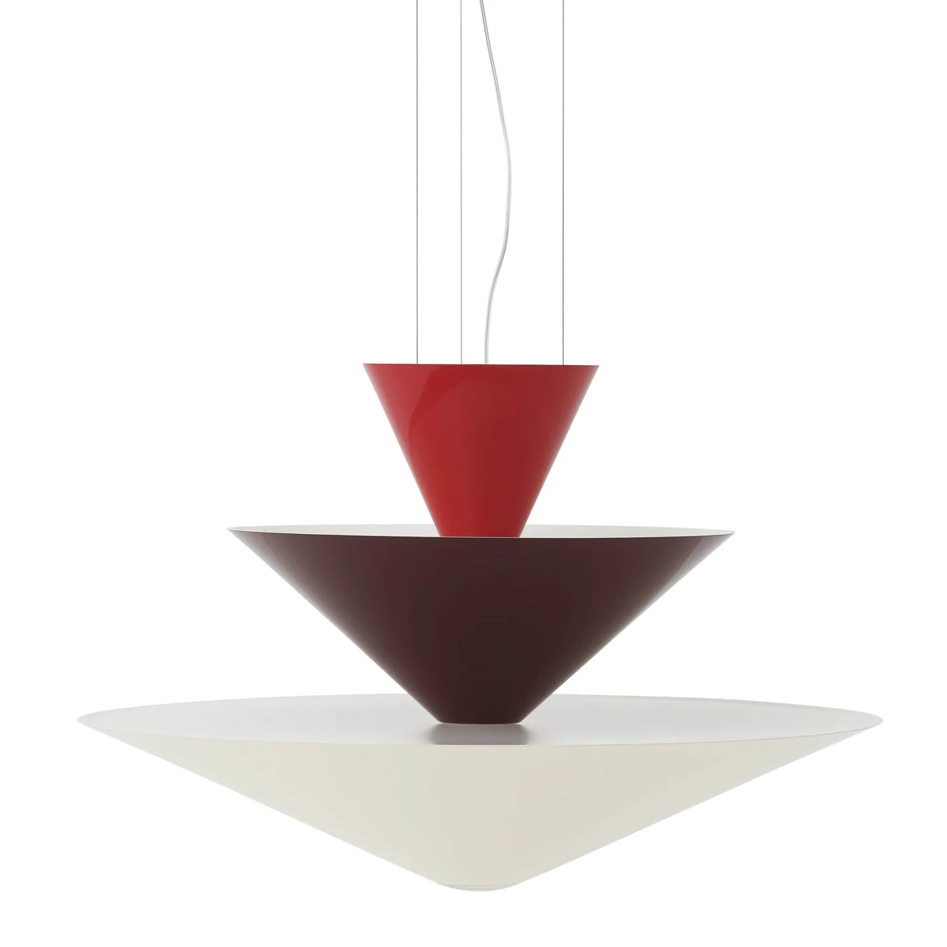 Gio pendant | Vermilion Red, Dark Burgundy & Ecru White