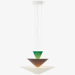 Gio pendant | Vermilion Red, Dark Burgundy & Ecru White