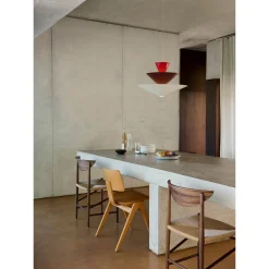 Gio pendant | Vermilion Red, Dark Burgundy & Ecru White