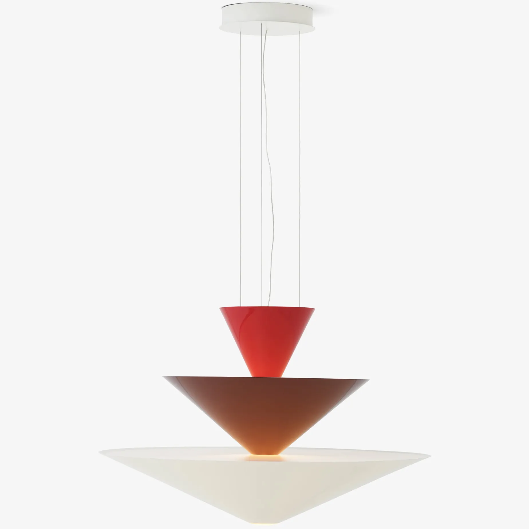 Gio pendant | Vermilion Red, Dark Burgundy & Ecru White