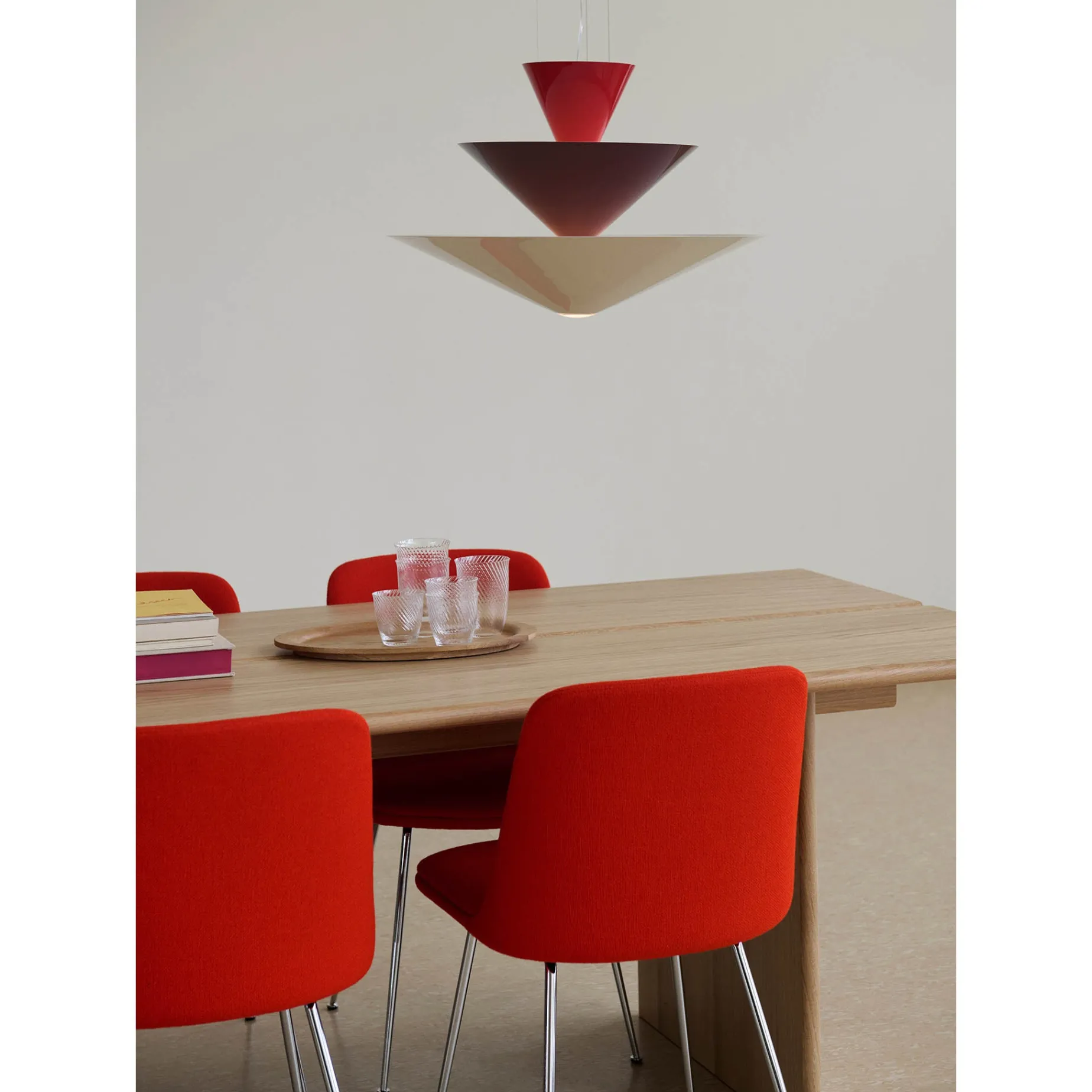 Gio pendant | Vermilion Red, Dark Burgundy & Ecru White