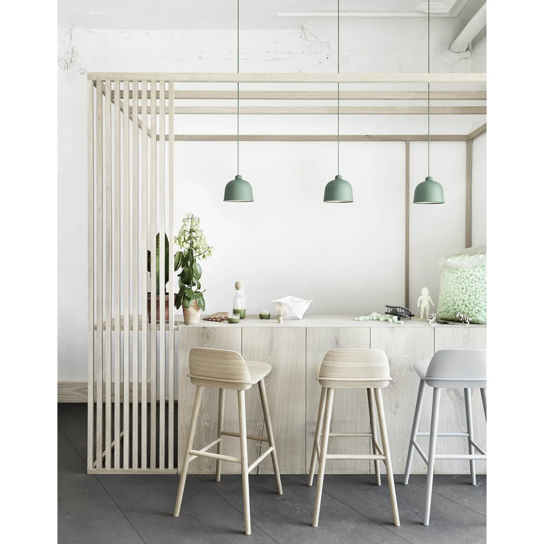 Grain pendant | bamboo fibers grey