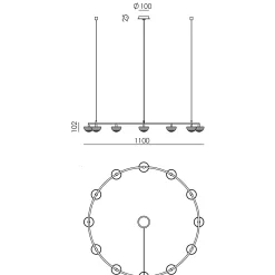 Hado chandelier 8-10-12 | aged gold