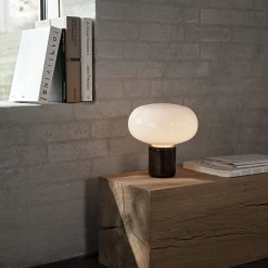 Karl Johan t | smoked oak and opal white glass