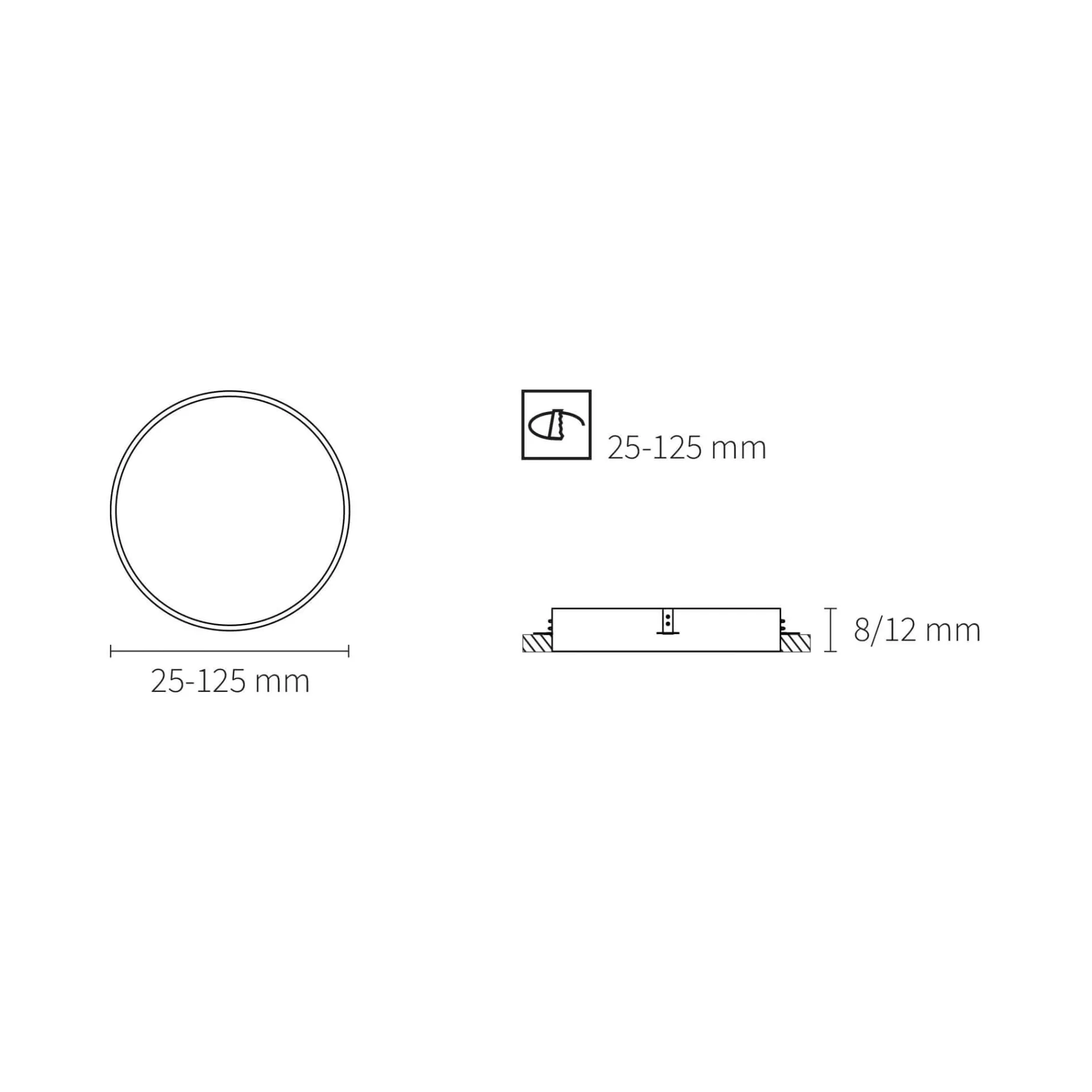 LHCe recessed trimless | ø25-ø125cm