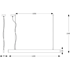 Linus linear pendant 120 | white