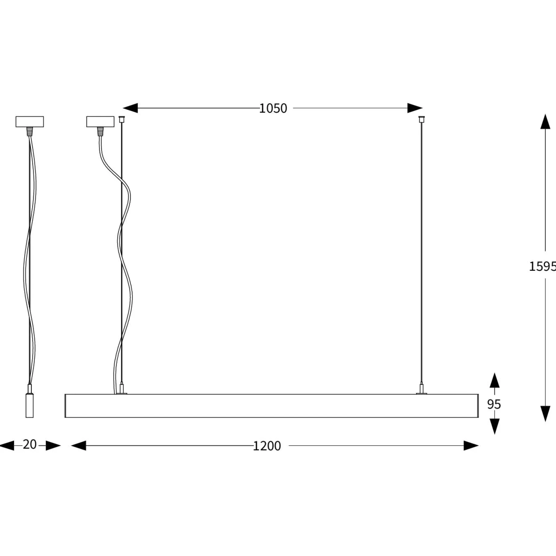 Linus linear pendant 120 | white
