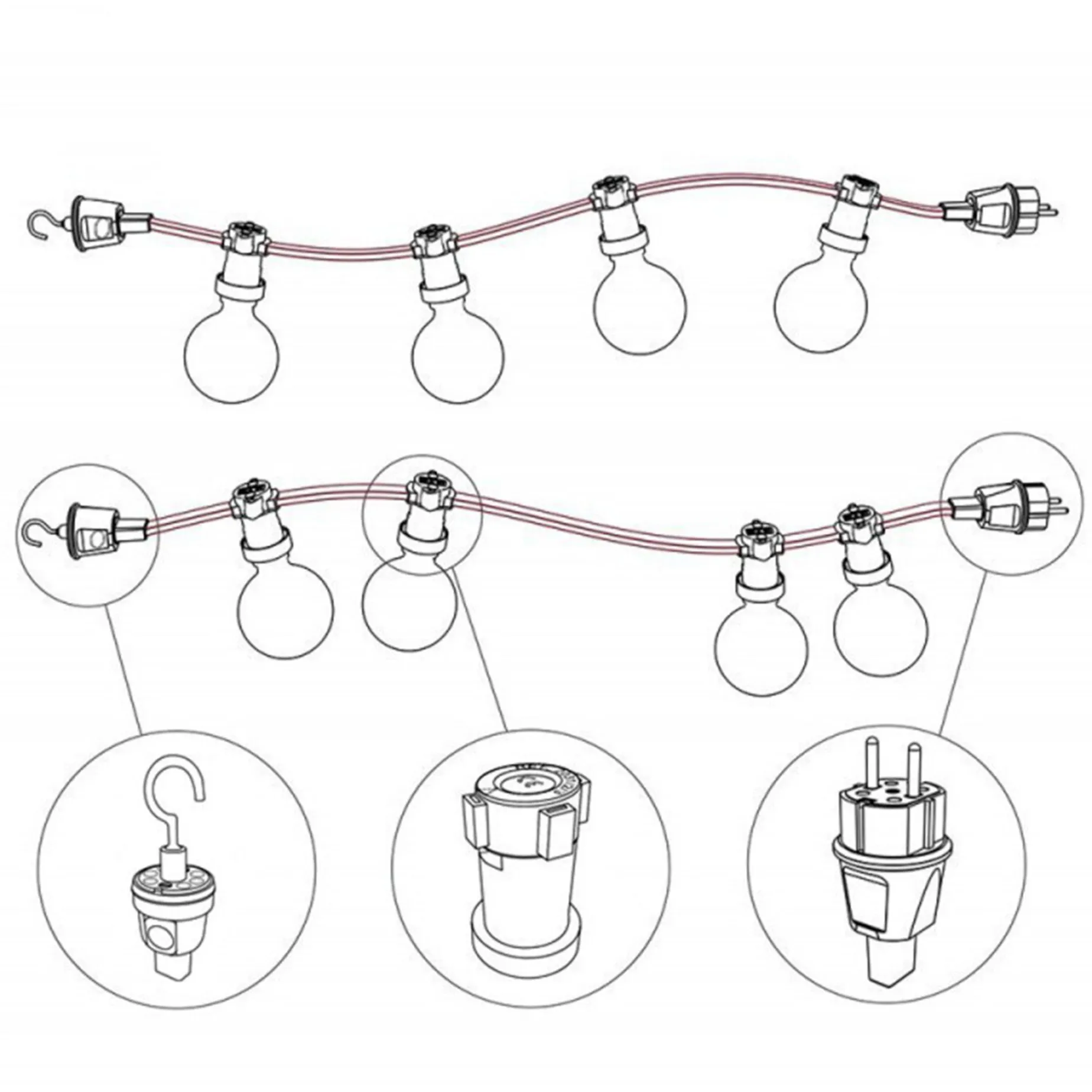 Lunet string light IP44 | pastel