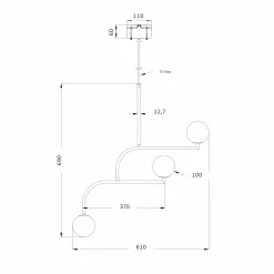Mobil chandelier 100 | brass