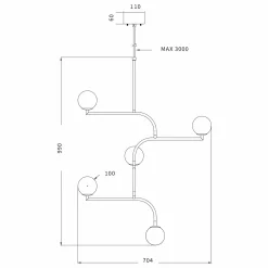 Mobil chandelier 70-100 | nickel