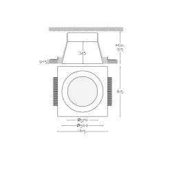 Moonlight recessed ø50-82 | white plaster