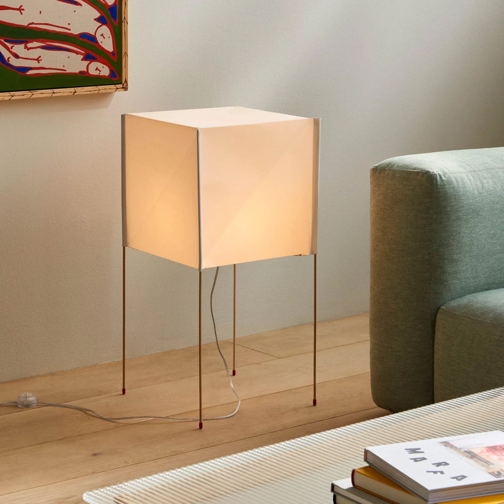 Paper cube floor lamp | ecopet paper white