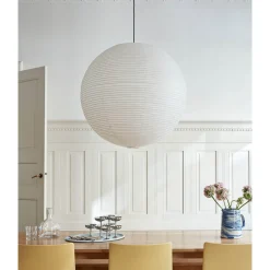 Paper shade sphere ⌀50-ø80 | classic white / garden green