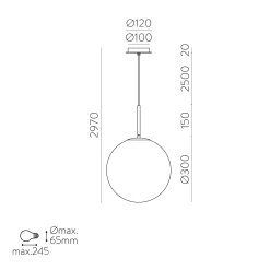 Parma IP44 pendant ⌀18-⌀30 | matt black