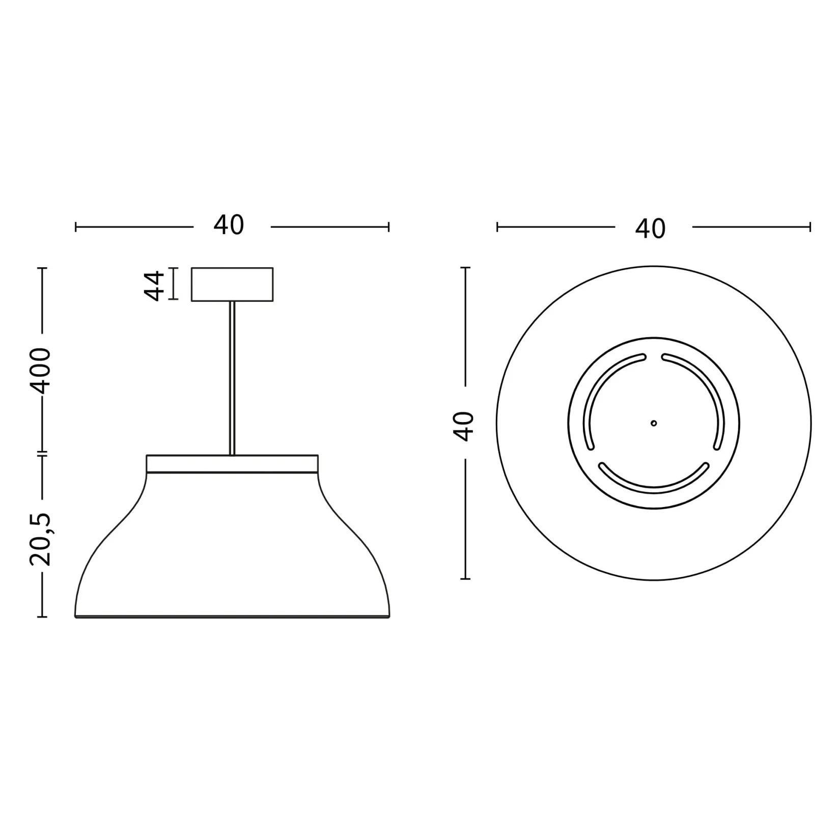 PC pendant lamp ø25 - ø60 | soft black