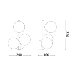 Perlage wall | satin brass