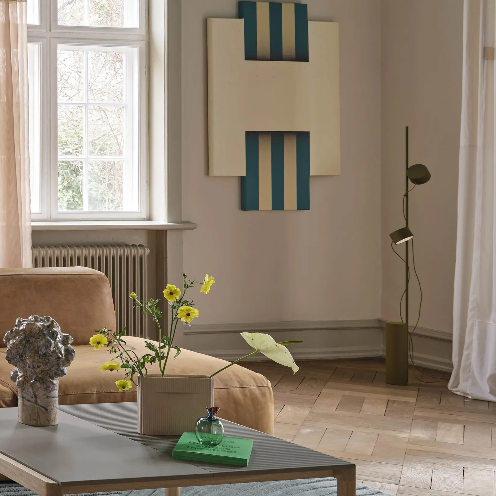 Post floor lamp | brown green