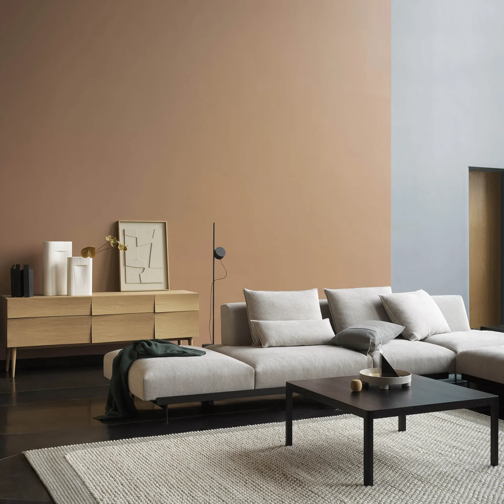 Post floor lamp | brown green