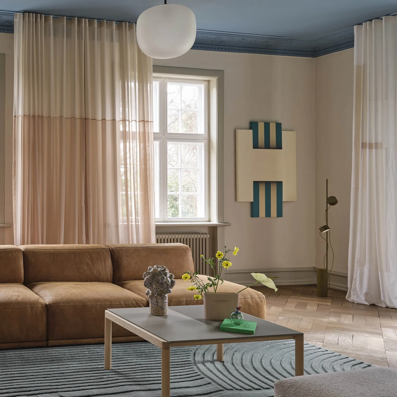 Post floor lamp | brown green