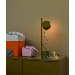 Post table lamp | brown green
