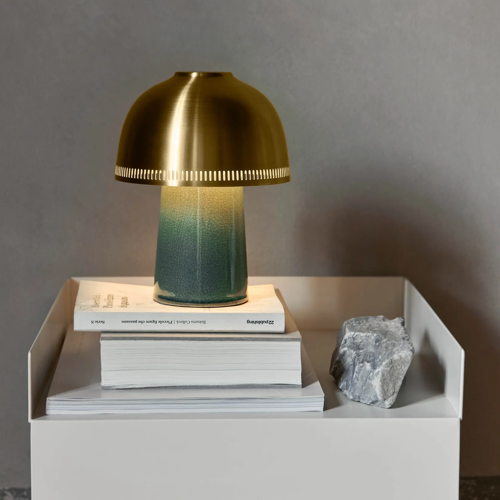 Raku SH8 portable | blue green & brass