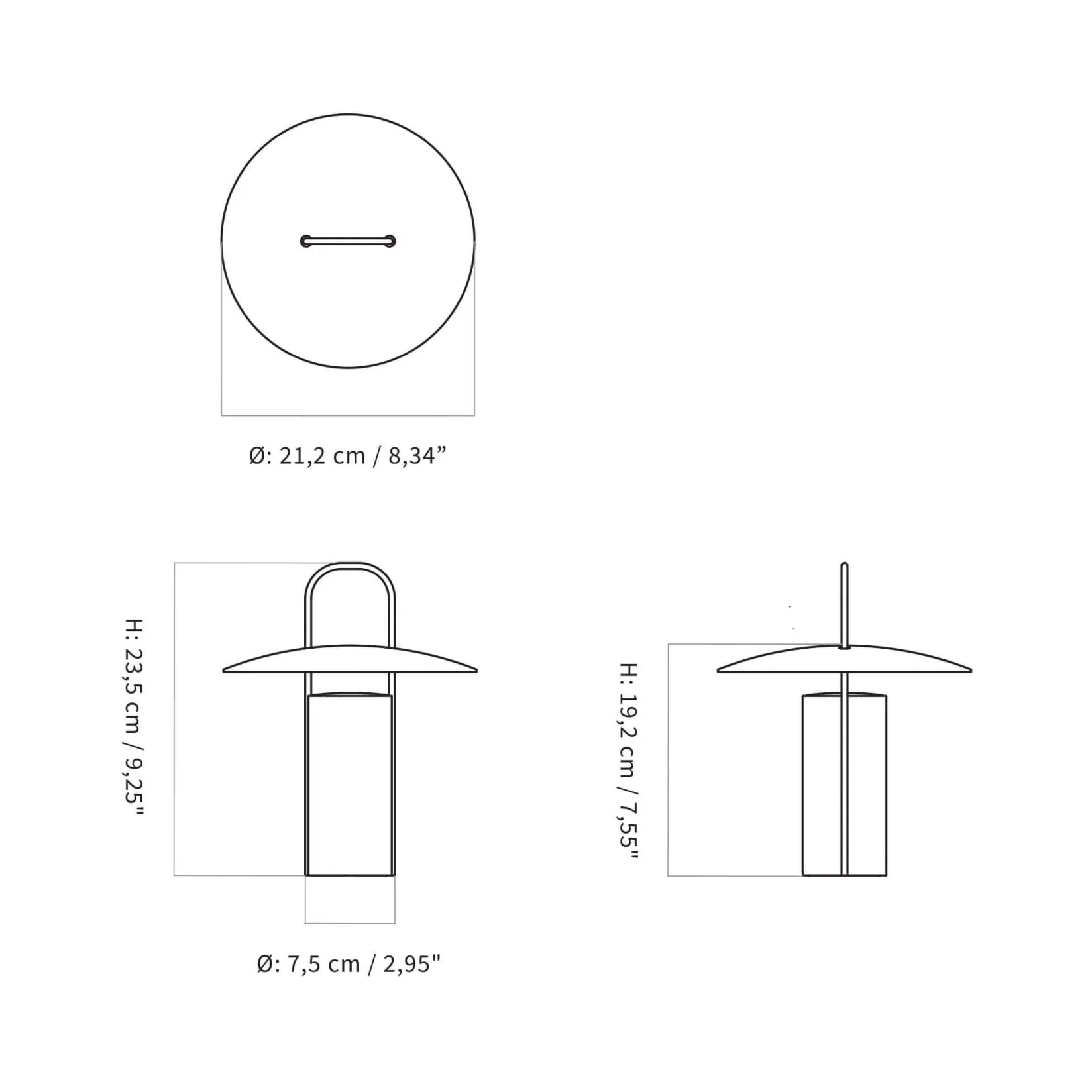 Ray portable table lamp | black