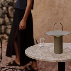 Ray portable table lamp | matte dusty green