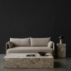 Reverse table lamp | carrara marble and glossy black