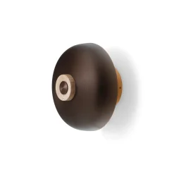 Reverse wall lamp | travertine and bronzed brass