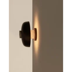 Reverse wall lamp | travertine and bronzed brass