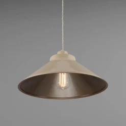 Rio coloured brass pendant 38cm | vanilla cream