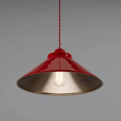 Rio coloured brass pendant 38cm | powder-coated sage green
