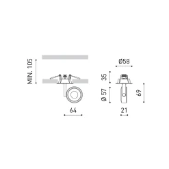 Six micro recessed | black