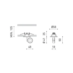Six micro recessed | black