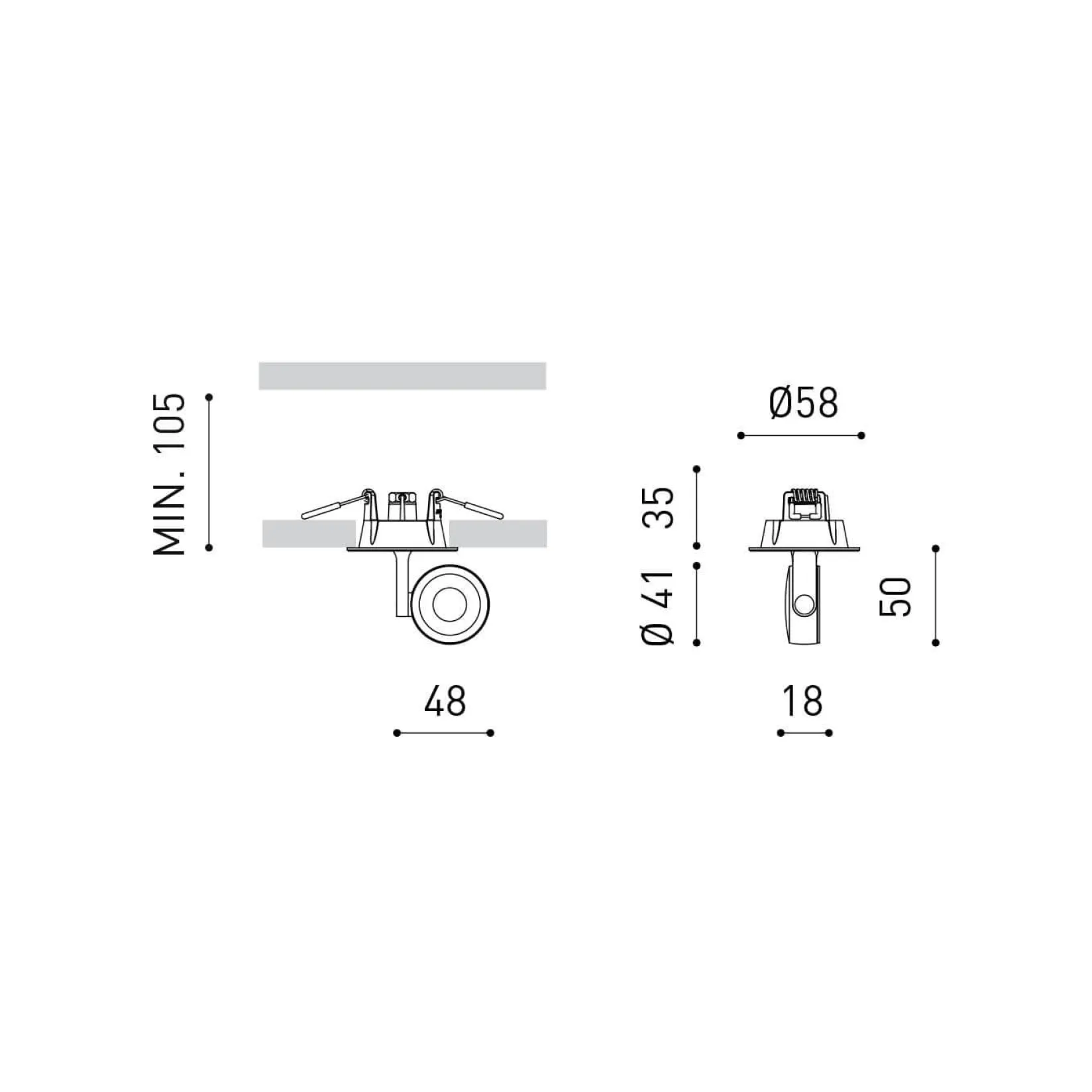 Six micro recessed | black